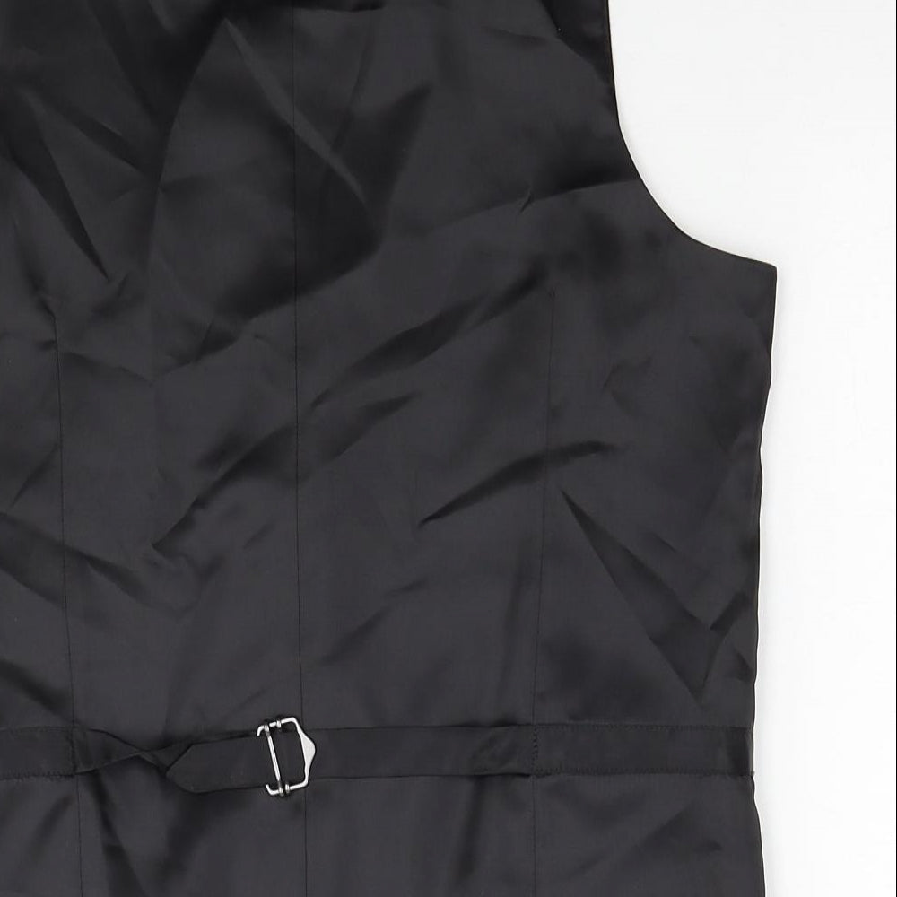 Marks and Spencer Mens Black Polyester Jacket Suit Waistcoat Size S