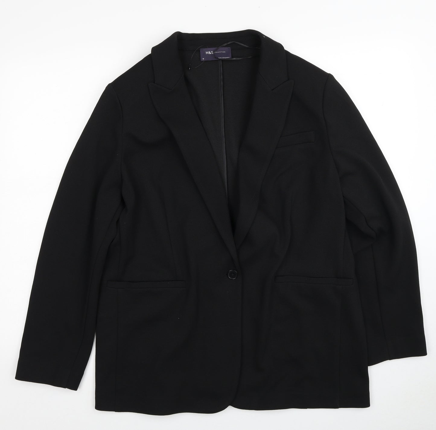 Marks and Spencer Womens Black Jacket Blazer Size 10 Button