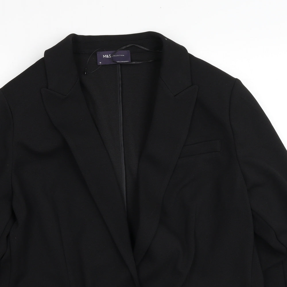 Marks and Spencer Womens Black Jacket Blazer Size 10 Button