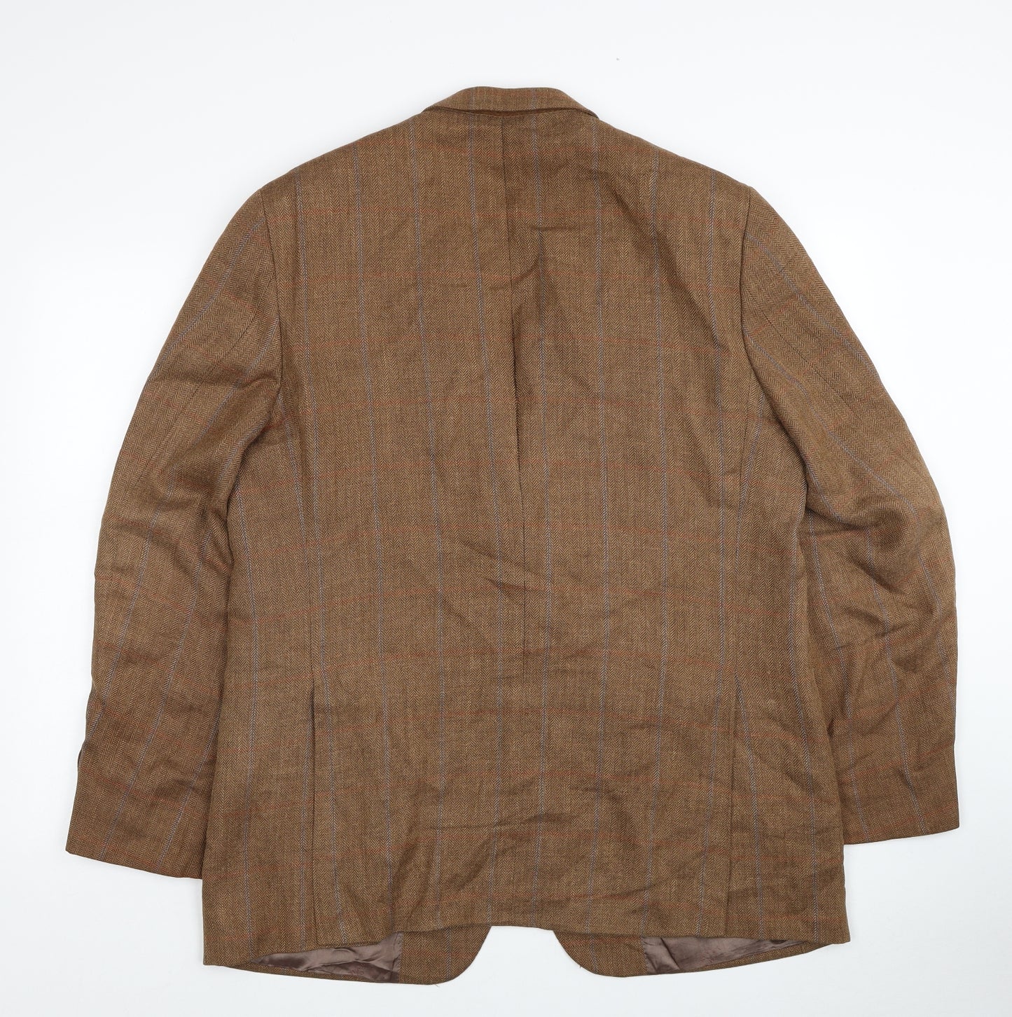 Charles Tyrwhitt Mens Brown Plaid Wool Jacket Blazer Size 44