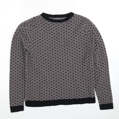 Papaya Womens Multicoloured Round Neck Geometric Polyamide Pullover Jumper Size 10