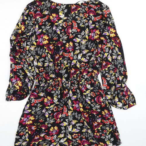 H&M Womens Multicoloured Floral Polyester Playsuit One-Piece Size 10 Pullover