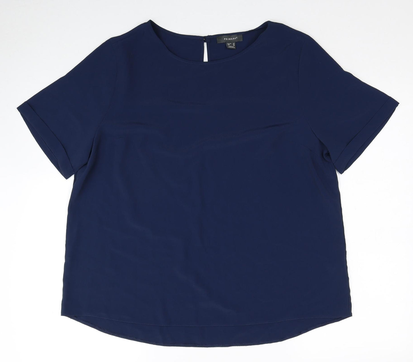 Primark Womens Blue Polyester Basic T-Shirt Size 18 Round Neck