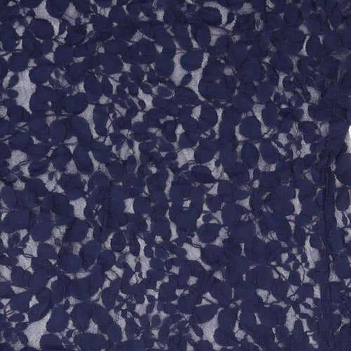 Atmosphere Womens Blue Floral Polyester Basic Blouse Size 8 Round Neck