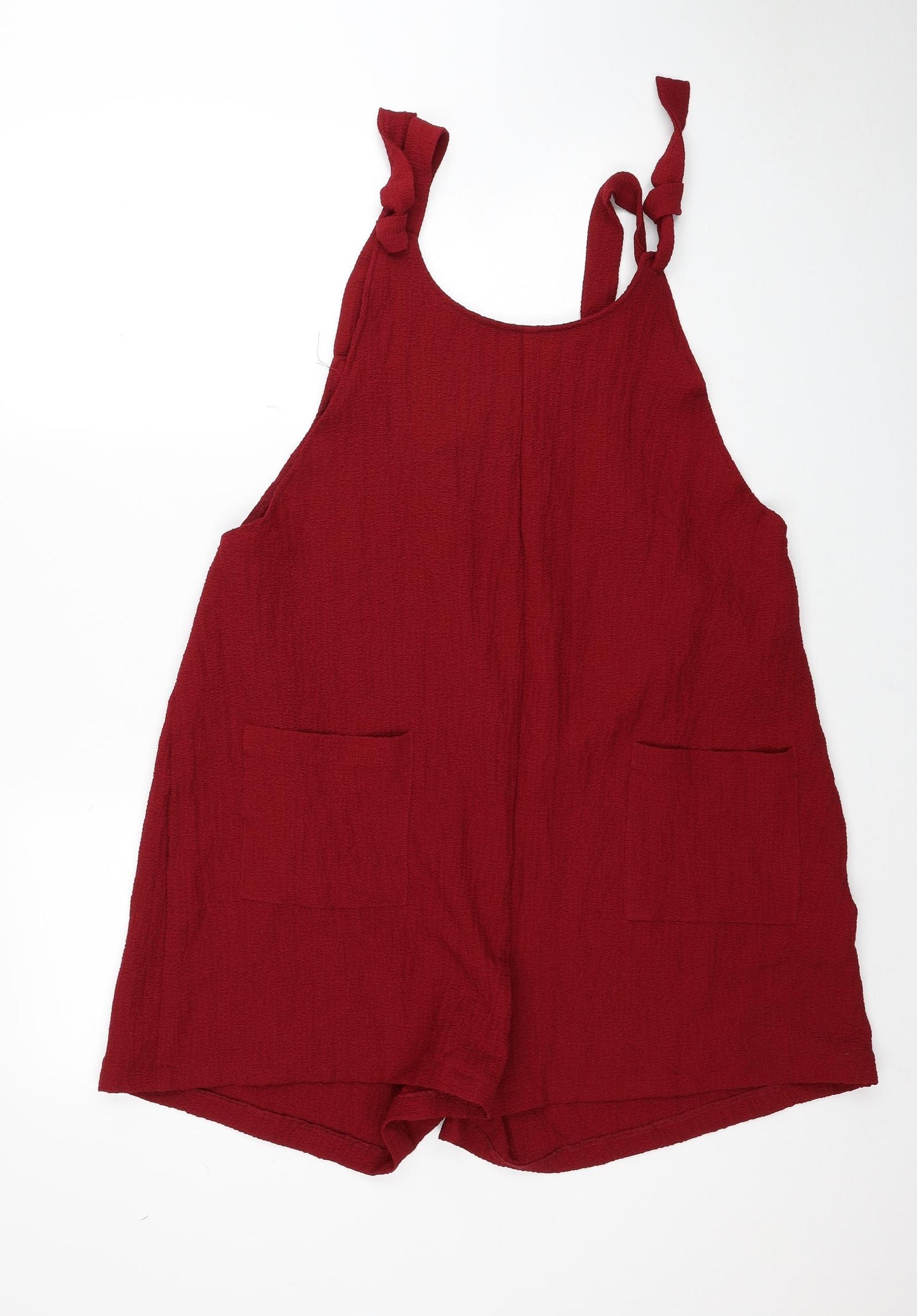 SheIn Womens Red Polyester Playsuit One-Piece Size 2XS Pullover