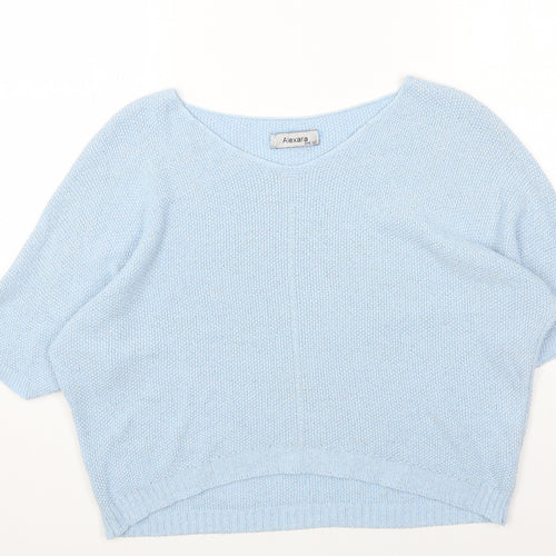 Alexara Womens Blue Round Neck Modal Pullover Jumper One Size