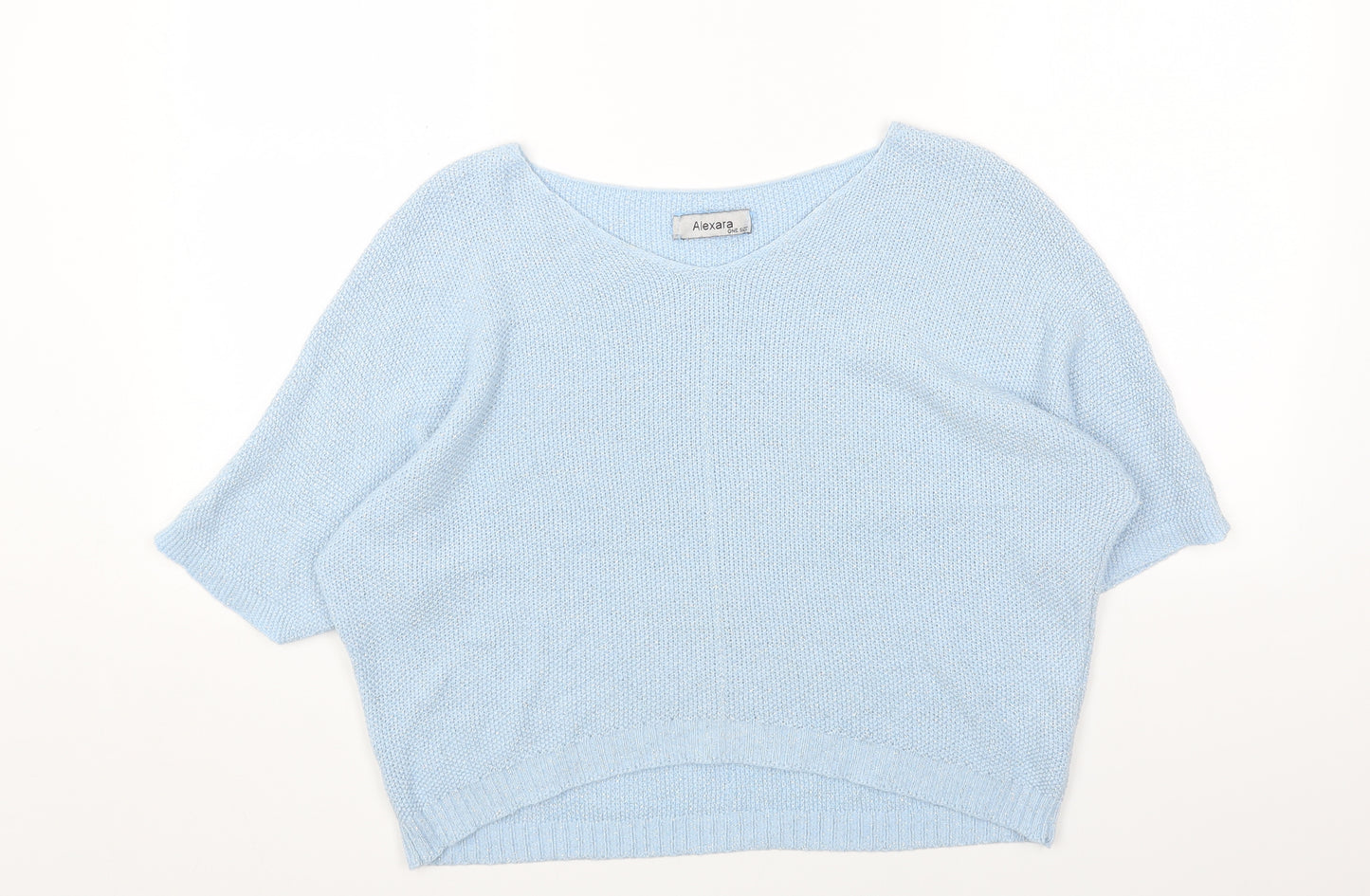 Alexara Womens Blue Round Neck Modal Pullover Jumper One Size
