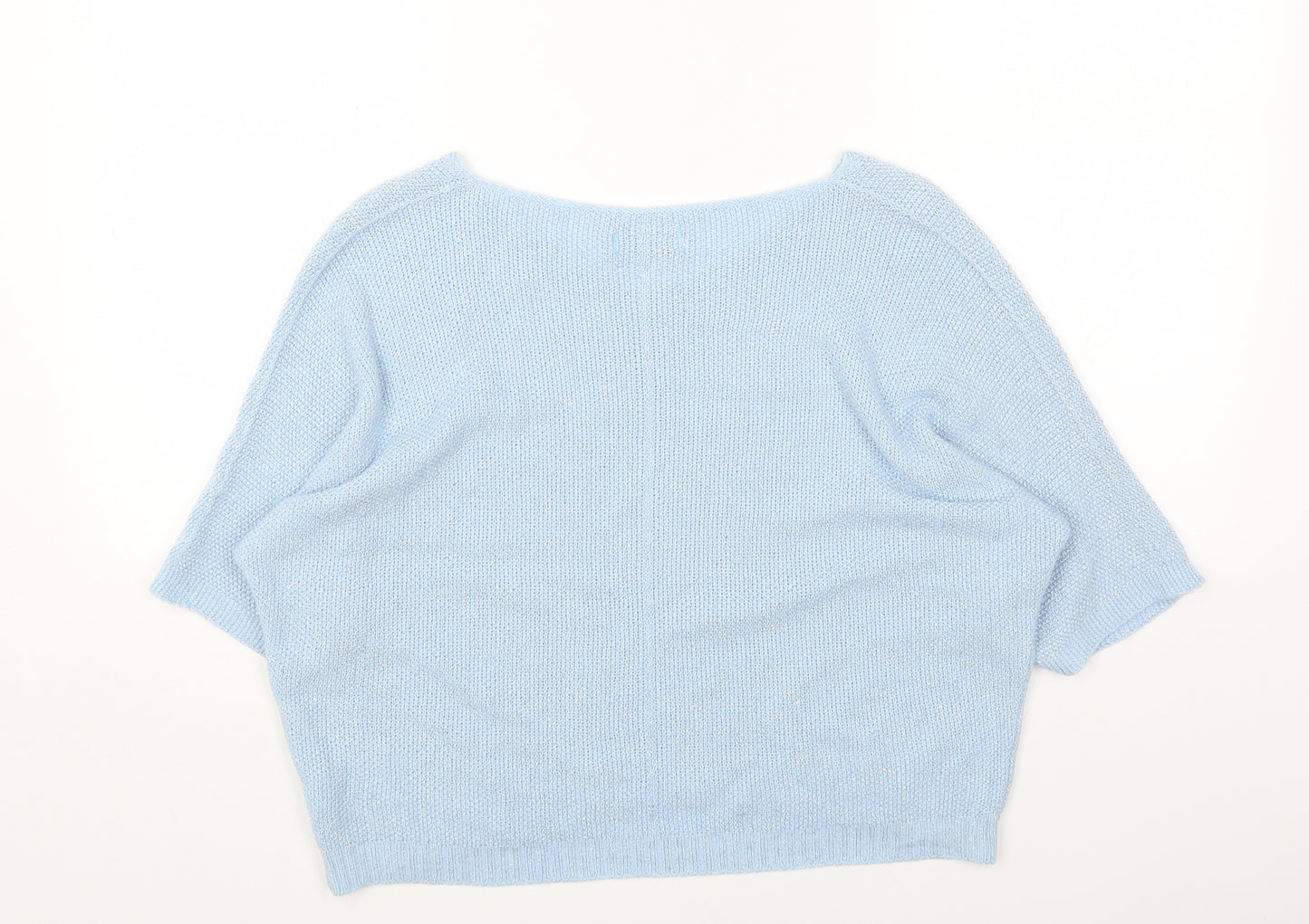Alexara Womens Blue Round Neck Modal Pullover Jumper One Size