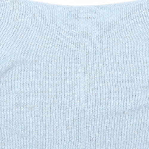 Alexara Womens Blue Round Neck Modal Pullover Jumper One Size
