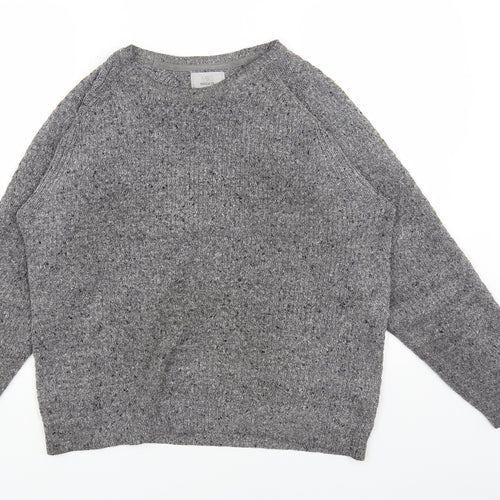 Marks and Spencer Womens Grey Round Neck Acrylic Pullover Jumper Size L