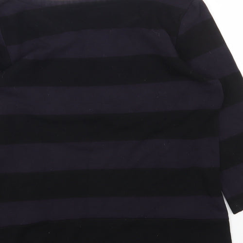 French Connection Womens Purple Striped Viscose Basic T-Shirt Size XS Boat Neck
