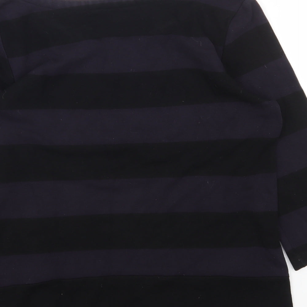 French Connection Womens Purple Striped Viscose Basic T-Shirt Size XS Boat Neck