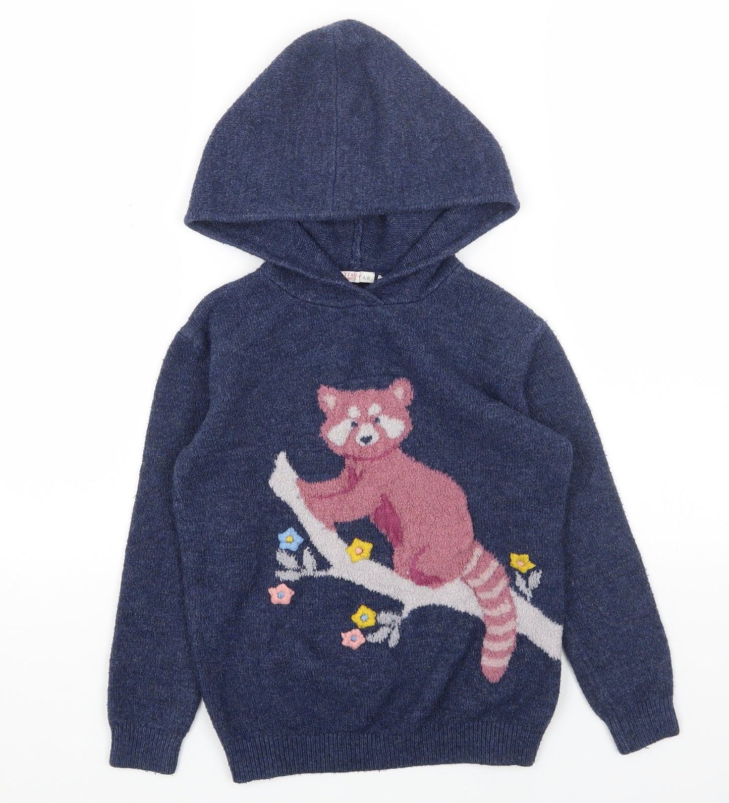 Fat Face Girls Blue Acrylic Pullover Hoodie Size 8-9 Years Pullover - Red Panda