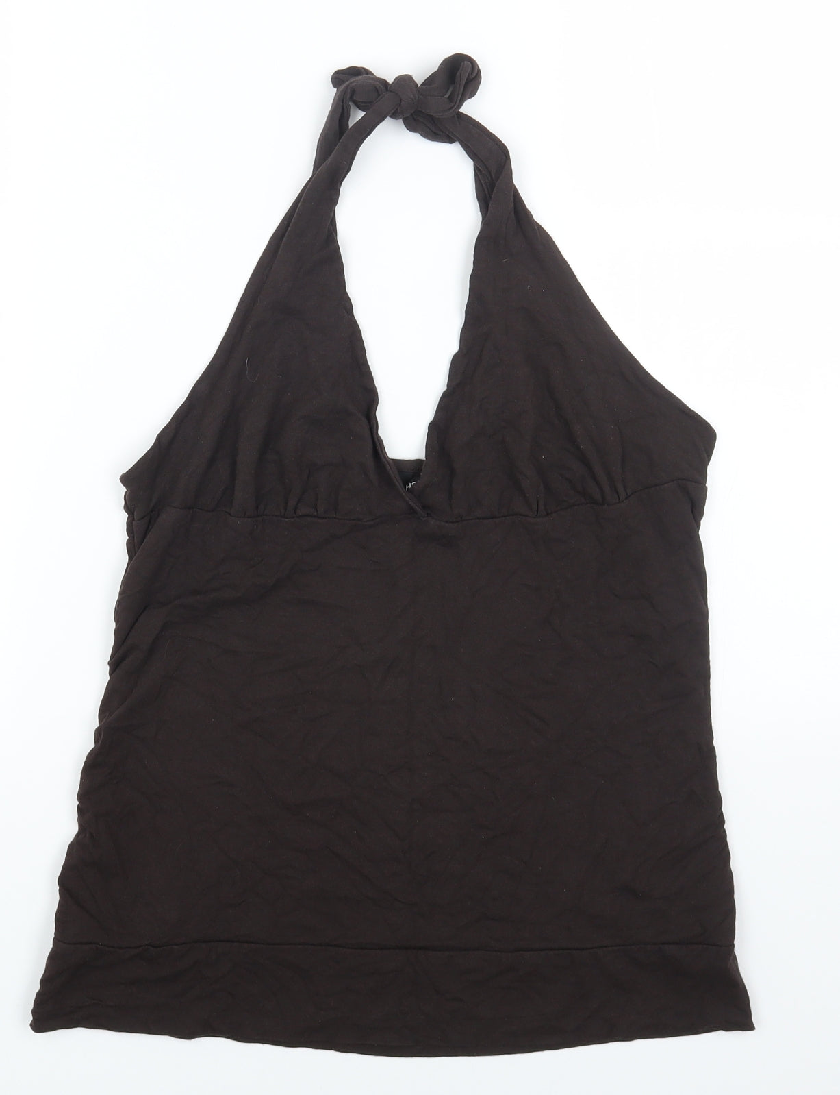 H&M Womens Brown Viscose Basic Tank Size L Halter