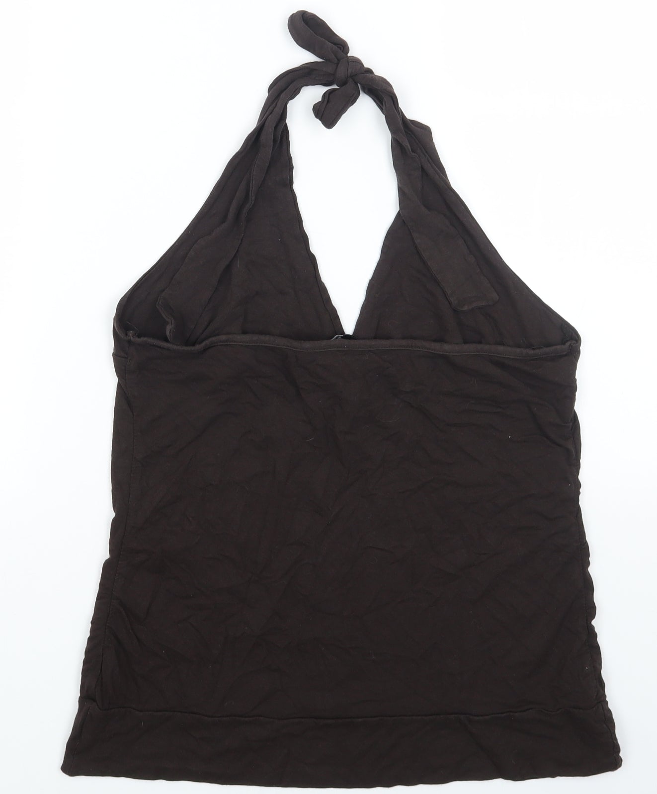 H&M Womens Brown Viscose Basic Tank Size L Halter