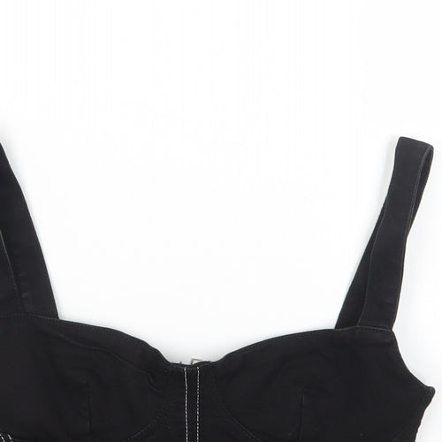 Zara Womens Black Cotton Basic Tank Size S Sweetheart - Corset Style
