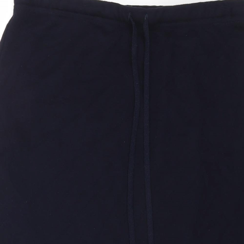 Preworn Womens Blue Cotton A-Line Skirt Size 36 in Drawstring