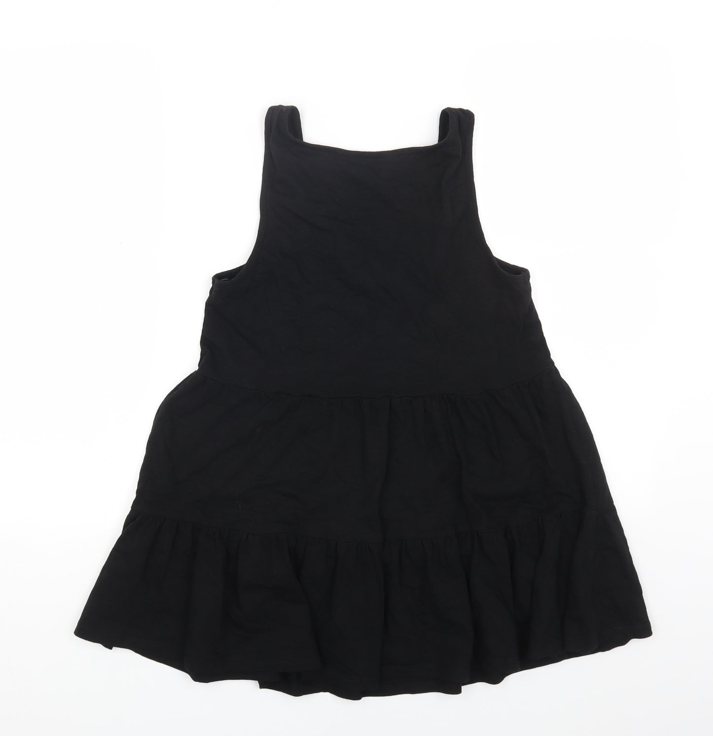 F&F Womens Black Cotton Basic Tank Size 8 Round Neck