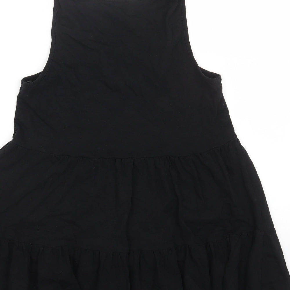 F&F Womens Black Cotton Basic Tank Size 8 Round Neck