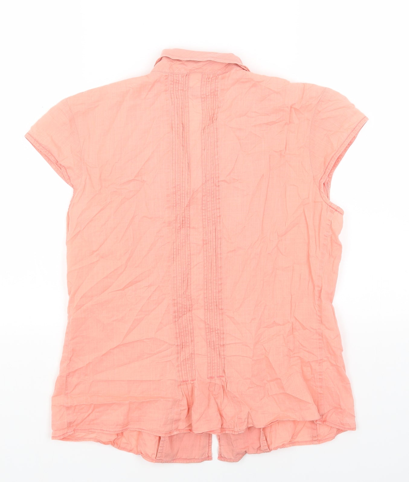 Gap Womens Pink Cotton Basic Button-Up Size M V-Neck