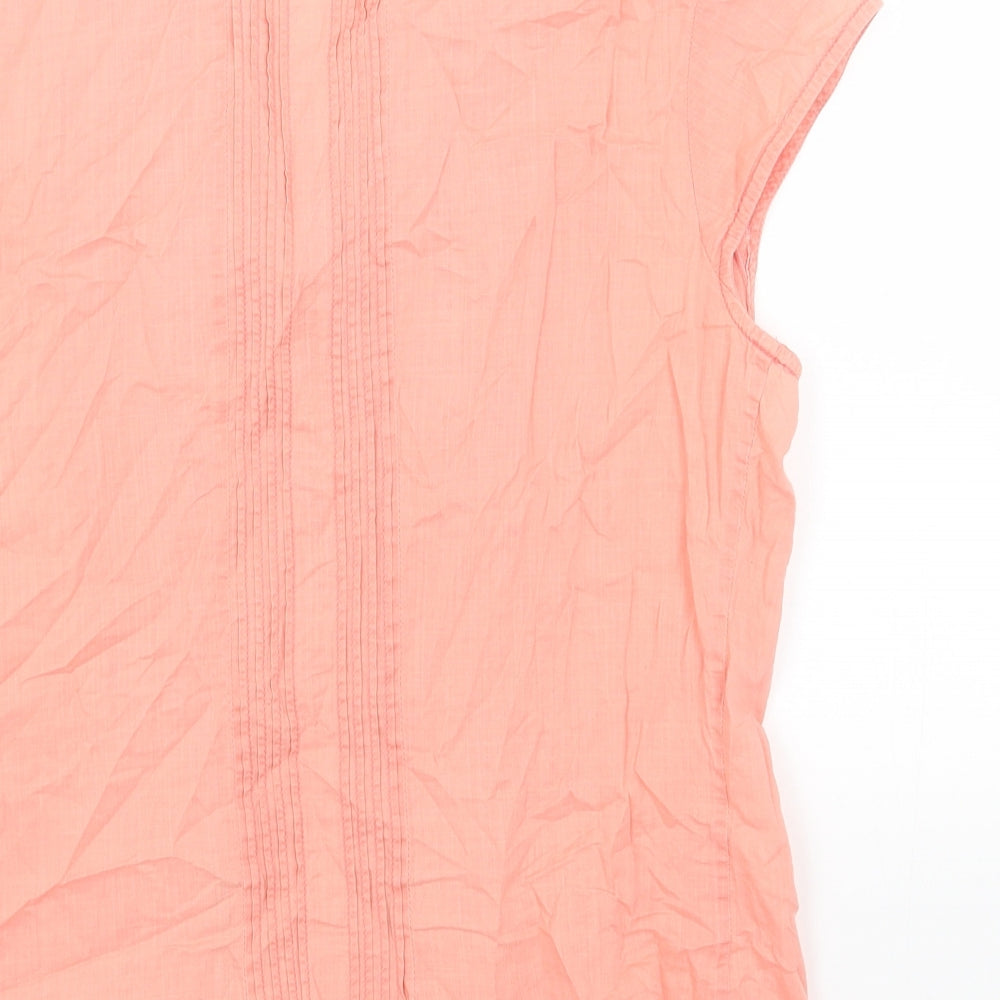 Gap Womens Pink Cotton Basic Button-Up Size M V-Neck