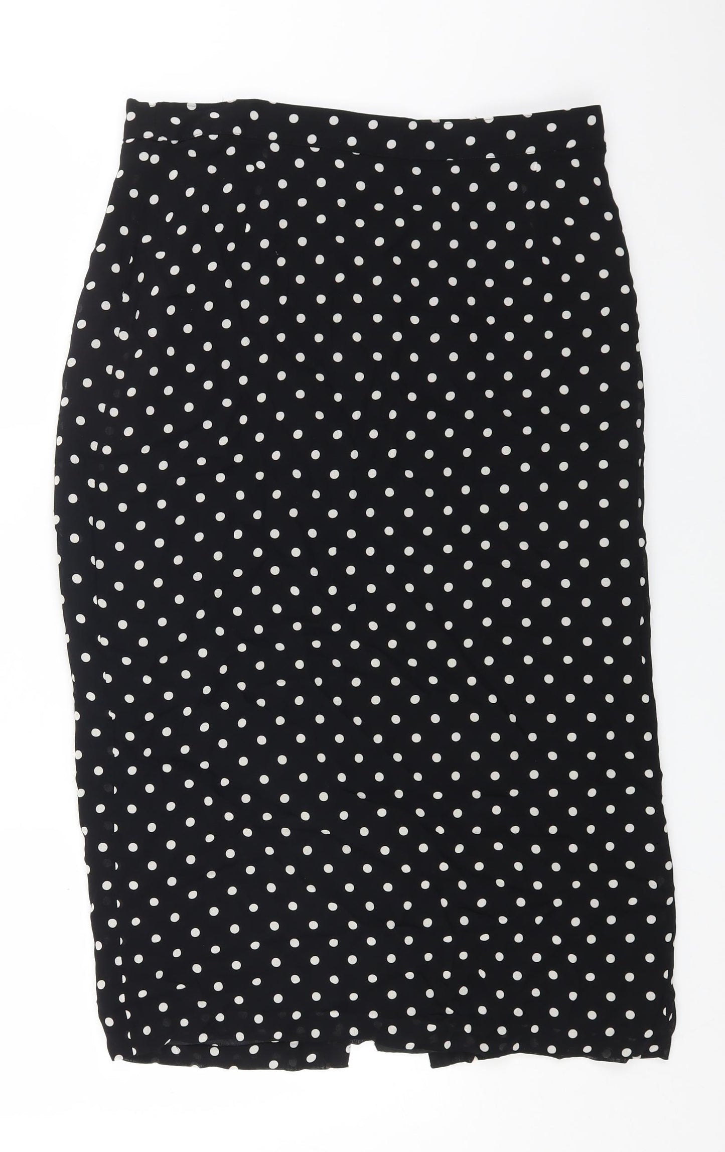 Gerry Weber Womens Black Polka Dot Viscose Straight & Pencil Skirt Size 16 Zip
