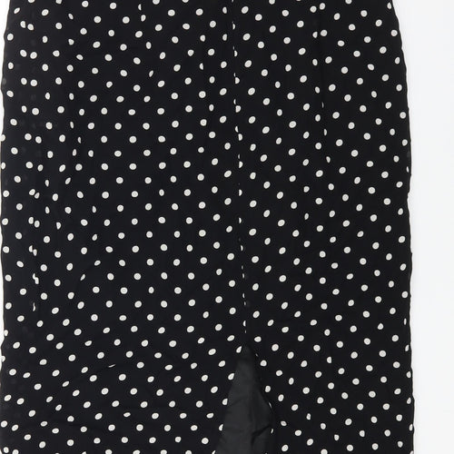 Gerry Weber Womens Black Polka Dot Viscose Straight & Pencil Skirt Size 16 Zip