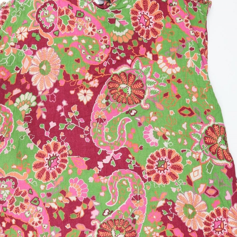 NEXT Womens Multicoloured Paisley Cotton Tank Dress Size 20 V-Neck Pullover