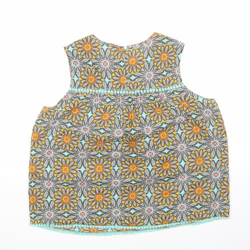 TU Womens Multicoloured Geometric Cotton Basic Tank Size 16 Round Neck