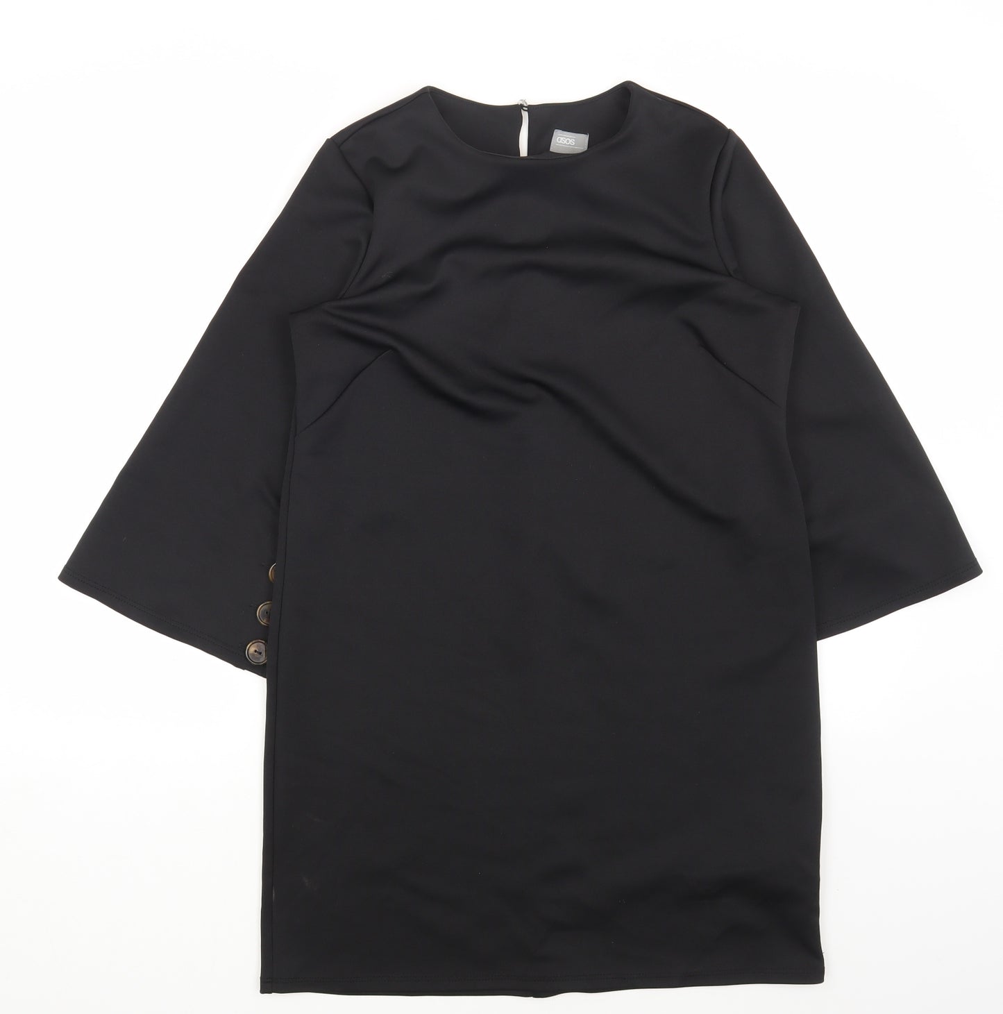 ASOS Womens Black Polyester Shift Size 8 Boat Neck Pullover