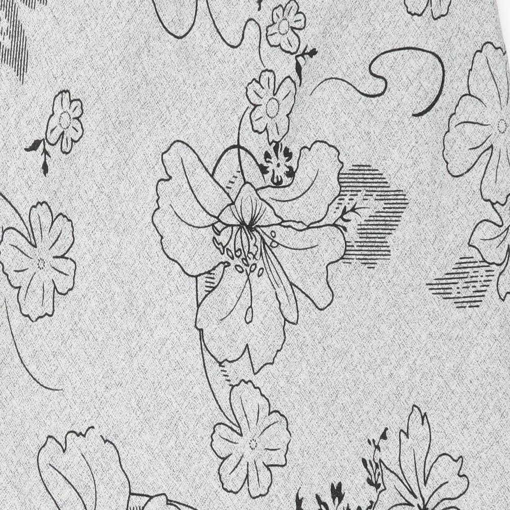 BM Womens Grey Geometric Polyester A-Line Skirt Size 16