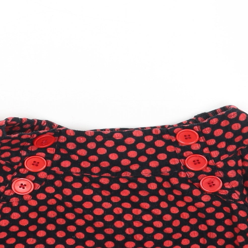 Preworn Girls Red Polka Dot Cotton A-Line Skirt Size 6 Years Regular Pull On