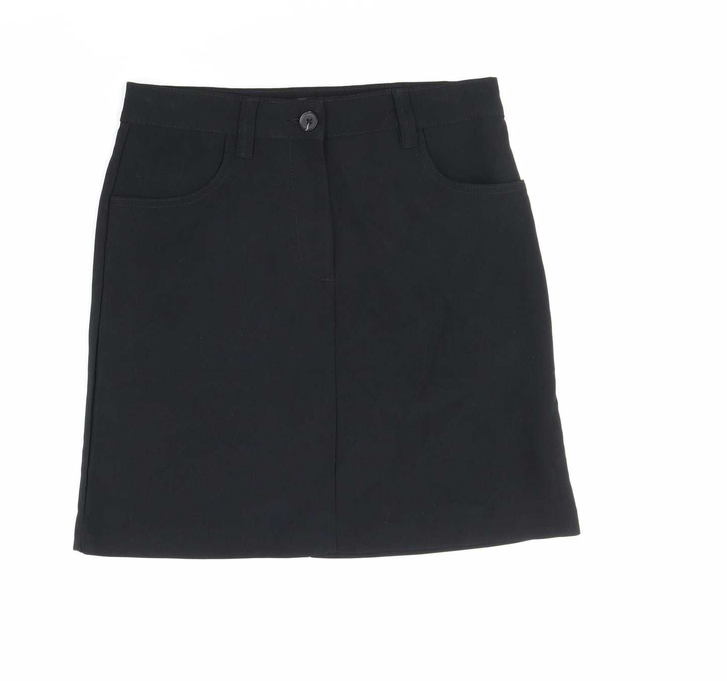 NEXT Womens Black Polyester A-Line Skirt Size 10 Zip