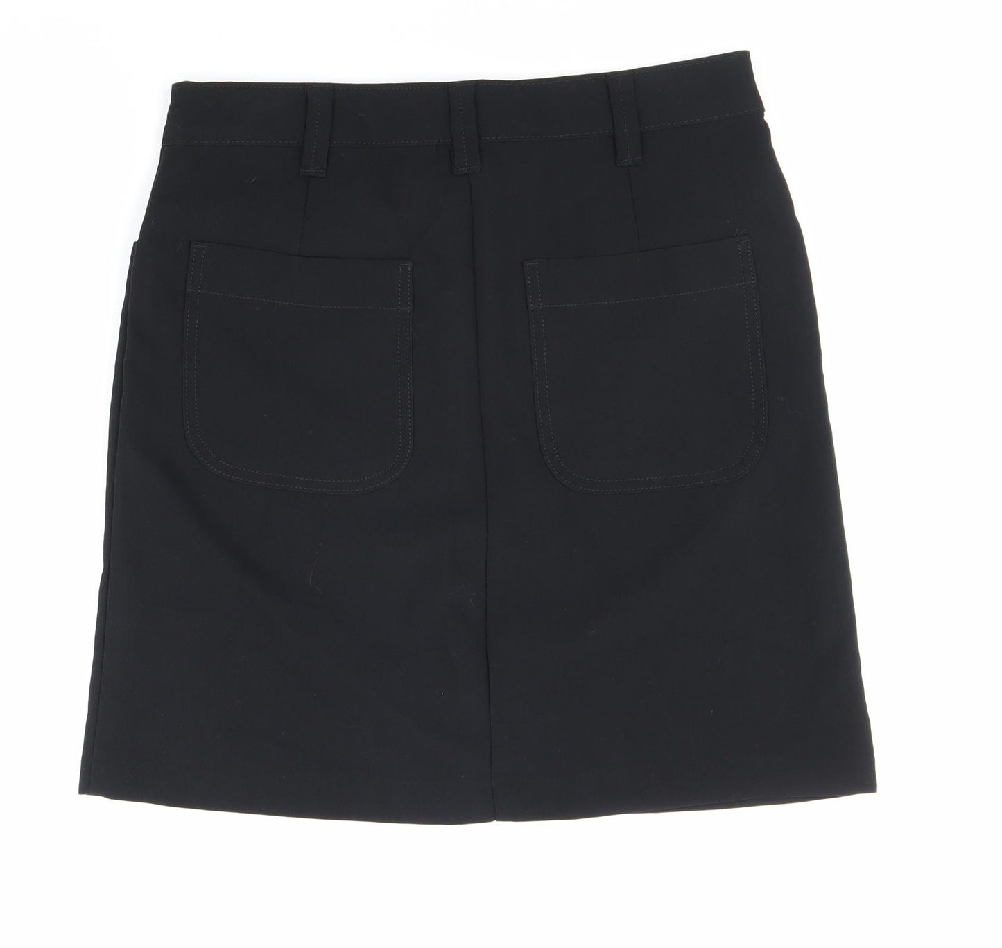 NEXT Womens Black Polyester A-Line Skirt Size 10 Zip