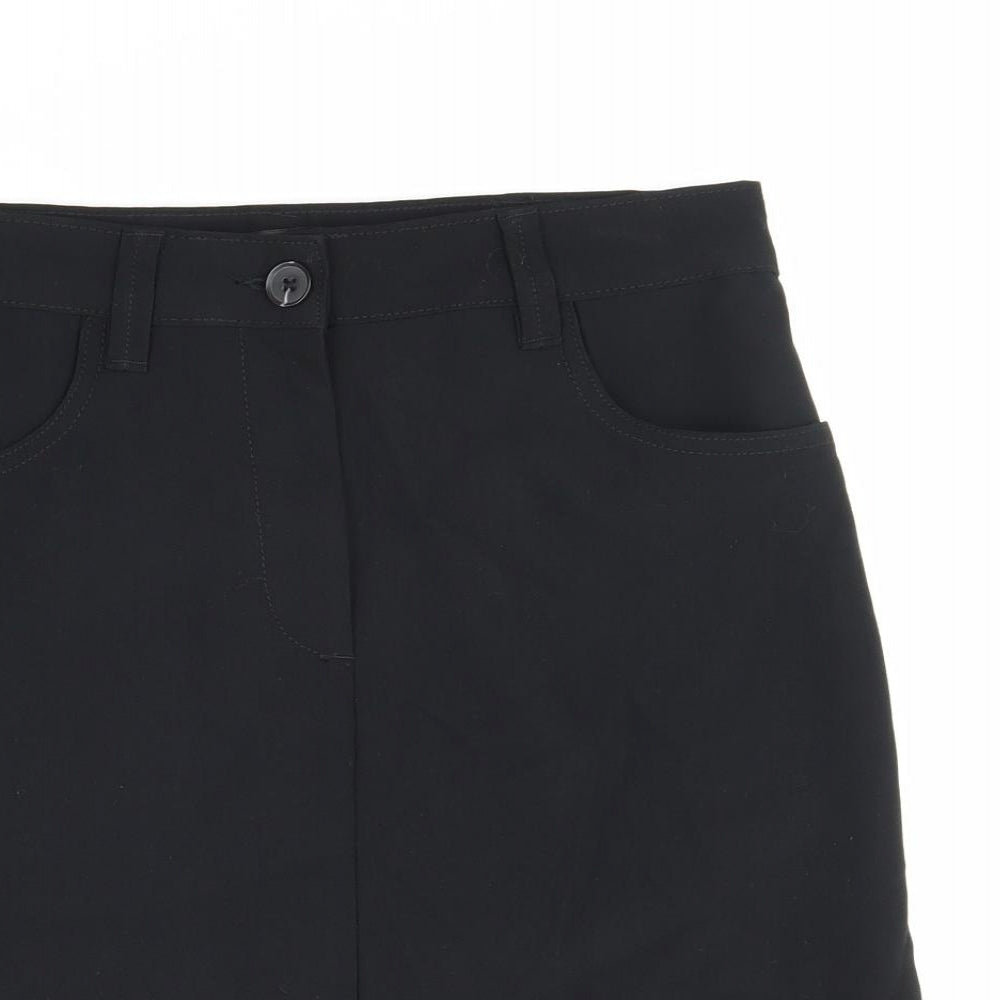 NEXT Womens Black Polyester A-Line Skirt Size 10 Zip