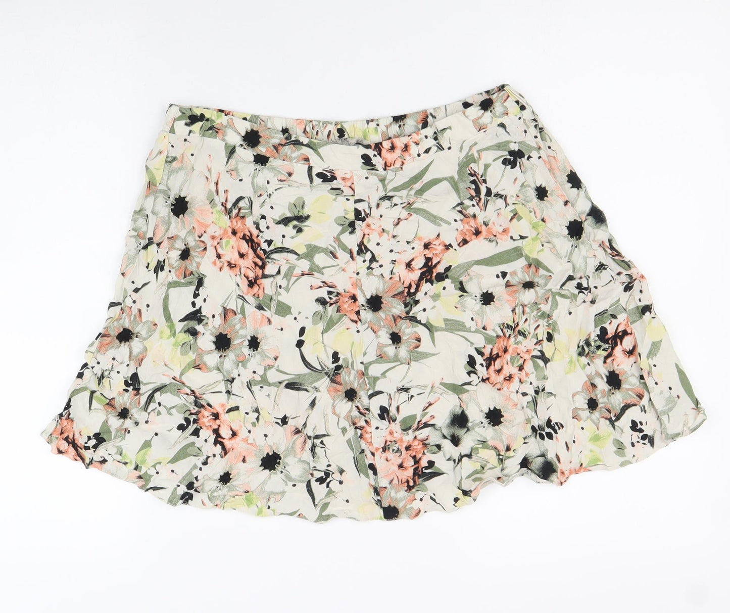 Dorothy Perkins Womens Multicoloured Floral Viscose Flare Skirt Size 12