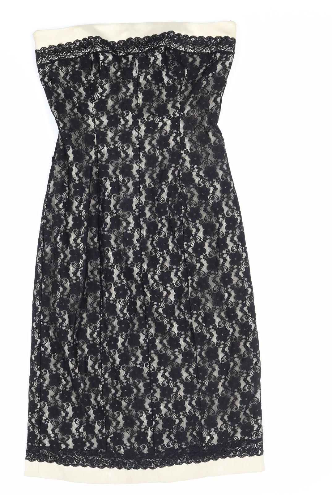 Morgan Womens Black Polyester A-Line Size S Off the Shoulder Zip