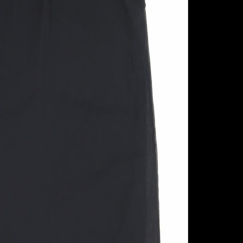 Preworn Womens Black Cotton Slip Dress Size 10 Scoop Neck Pullover