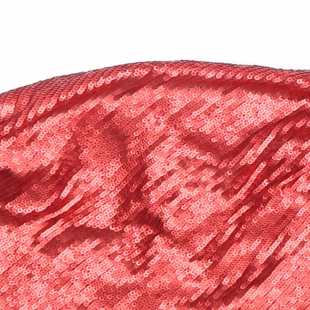 Zara Womens Red Polyester Cropped Tank Size S Cowl Neck