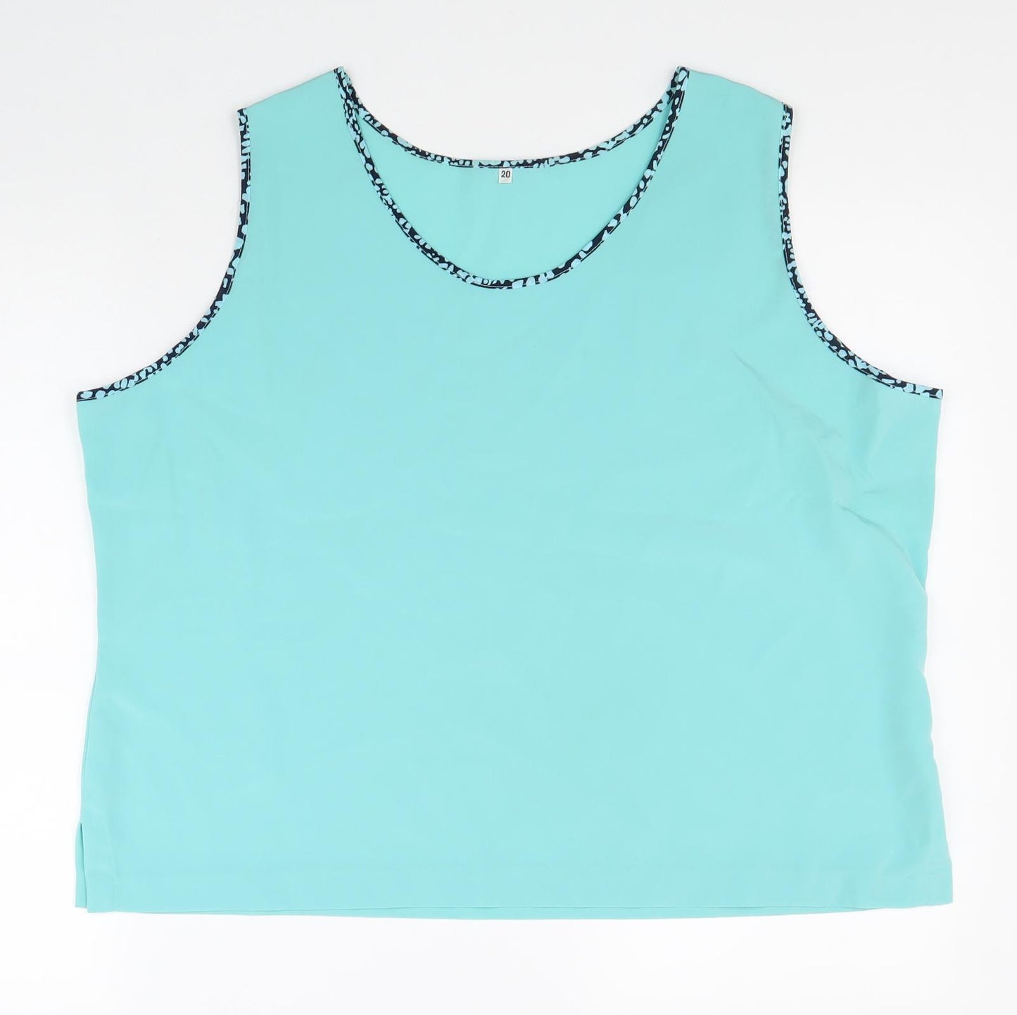 Preworn Womens Blue Polyester Basic Tank Size 20 Scoop Neck