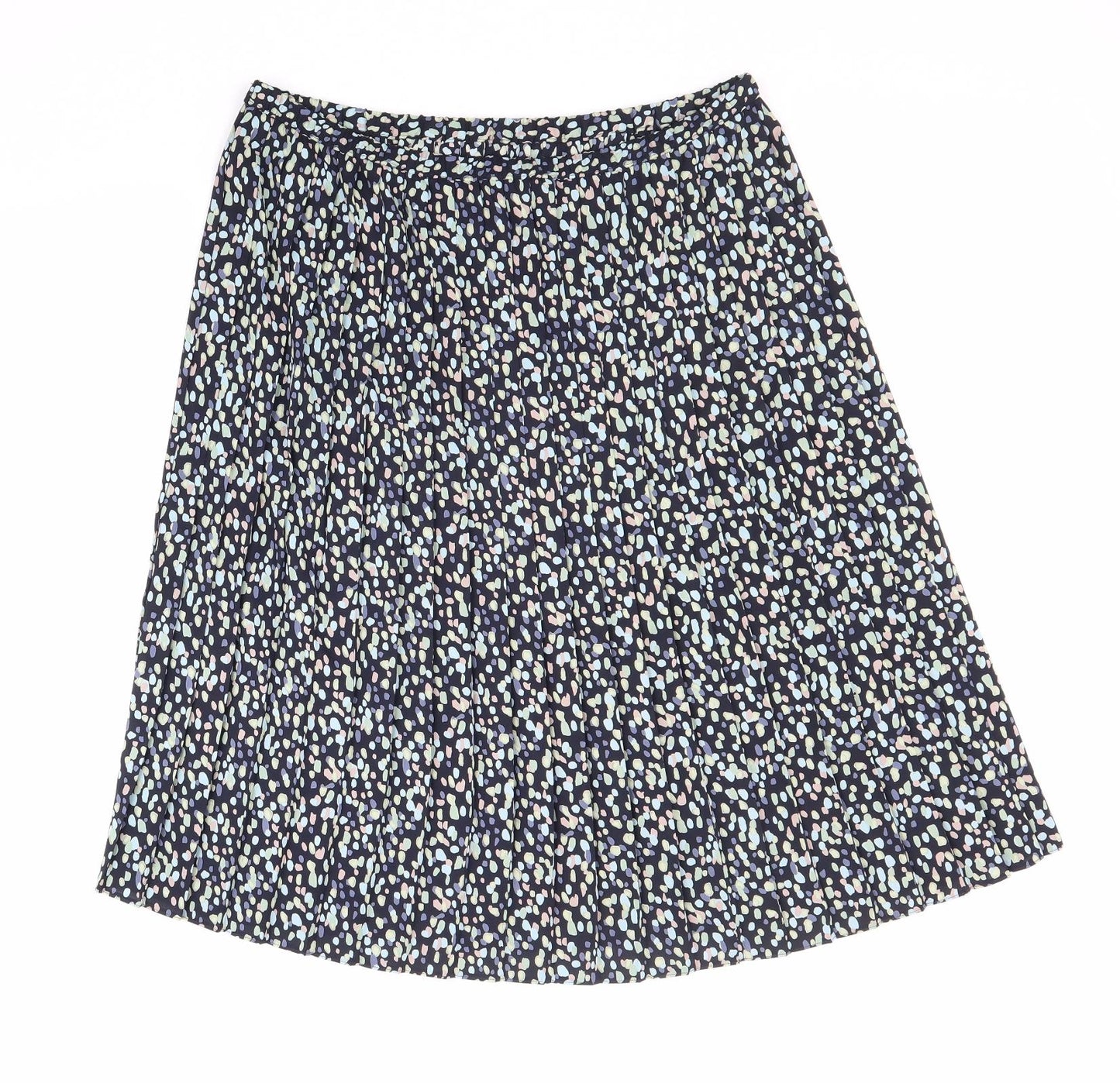 Marks and Spencer Womens Multicoloured Geometric Polyester Pleated Skirt Size 18
