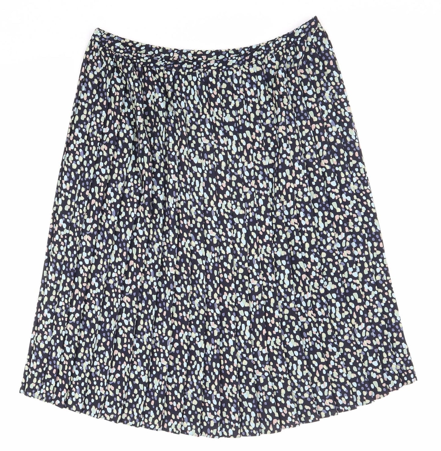 Marks and Spencer Womens Multicoloured Geometric Polyester Pleated Skirt Size 18