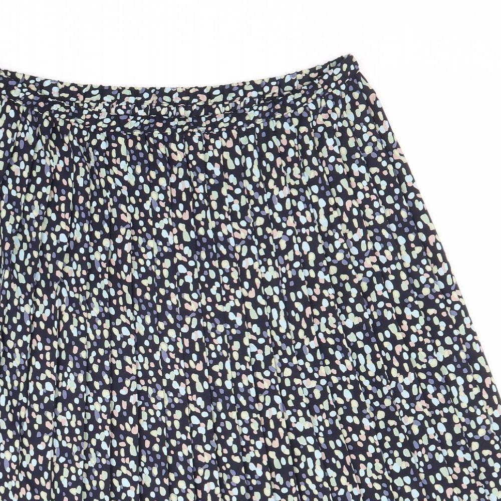 Marks and Spencer Womens Multicoloured Geometric Polyester Pleated Skirt Size 18