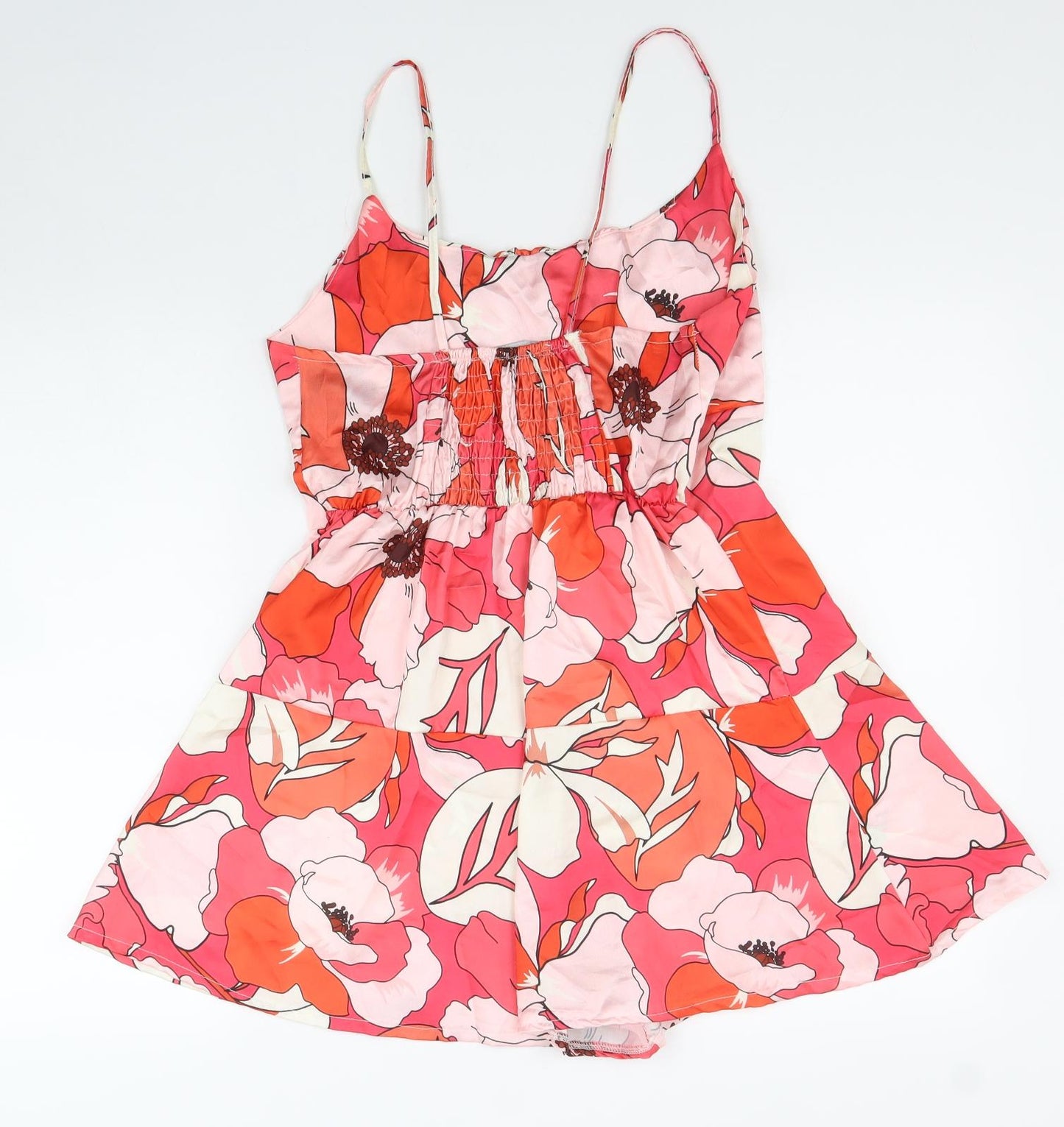 Boohoo Womens Multicoloured Floral 100% Polyester Playsuit One-Piece Size 14 L3 in Pullover