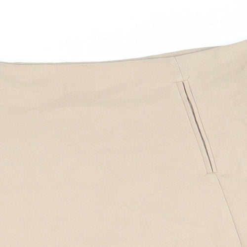 New Look Womens Beige Polyester Mini Skirt Size 10 Zip