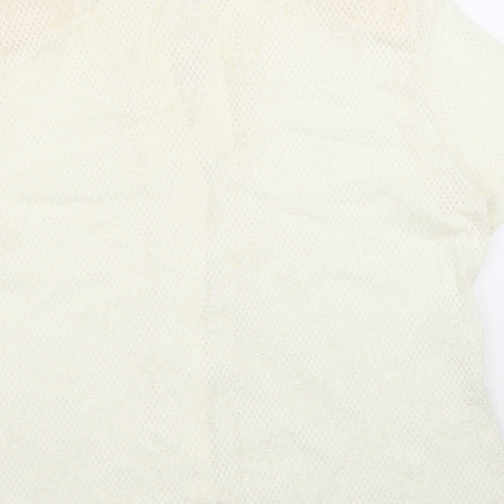 Joella Di Marco Womens White Floral Polyester Basic Blouse Size 20 V-Neck