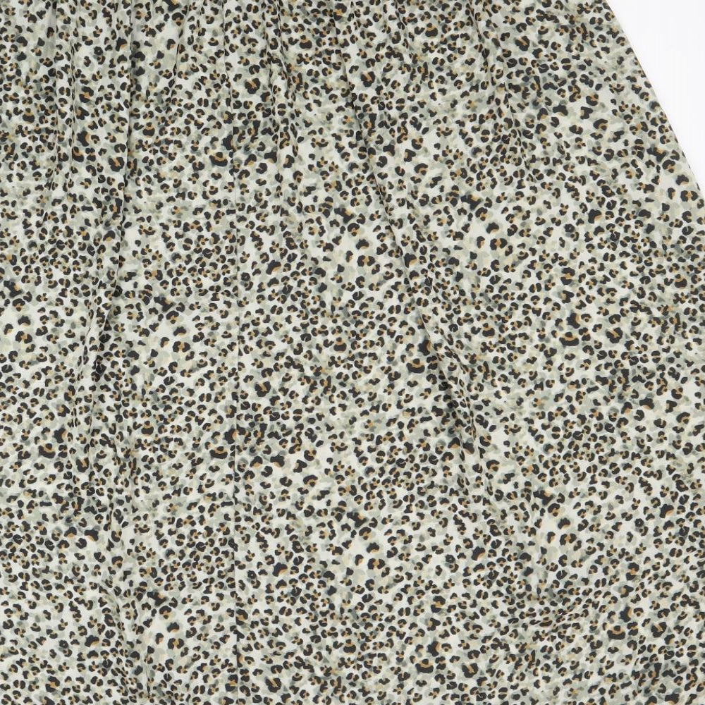 Primark Womens Multicoloured Animal Print Polyester A-Line Skirt Size 16 - Leopard Print