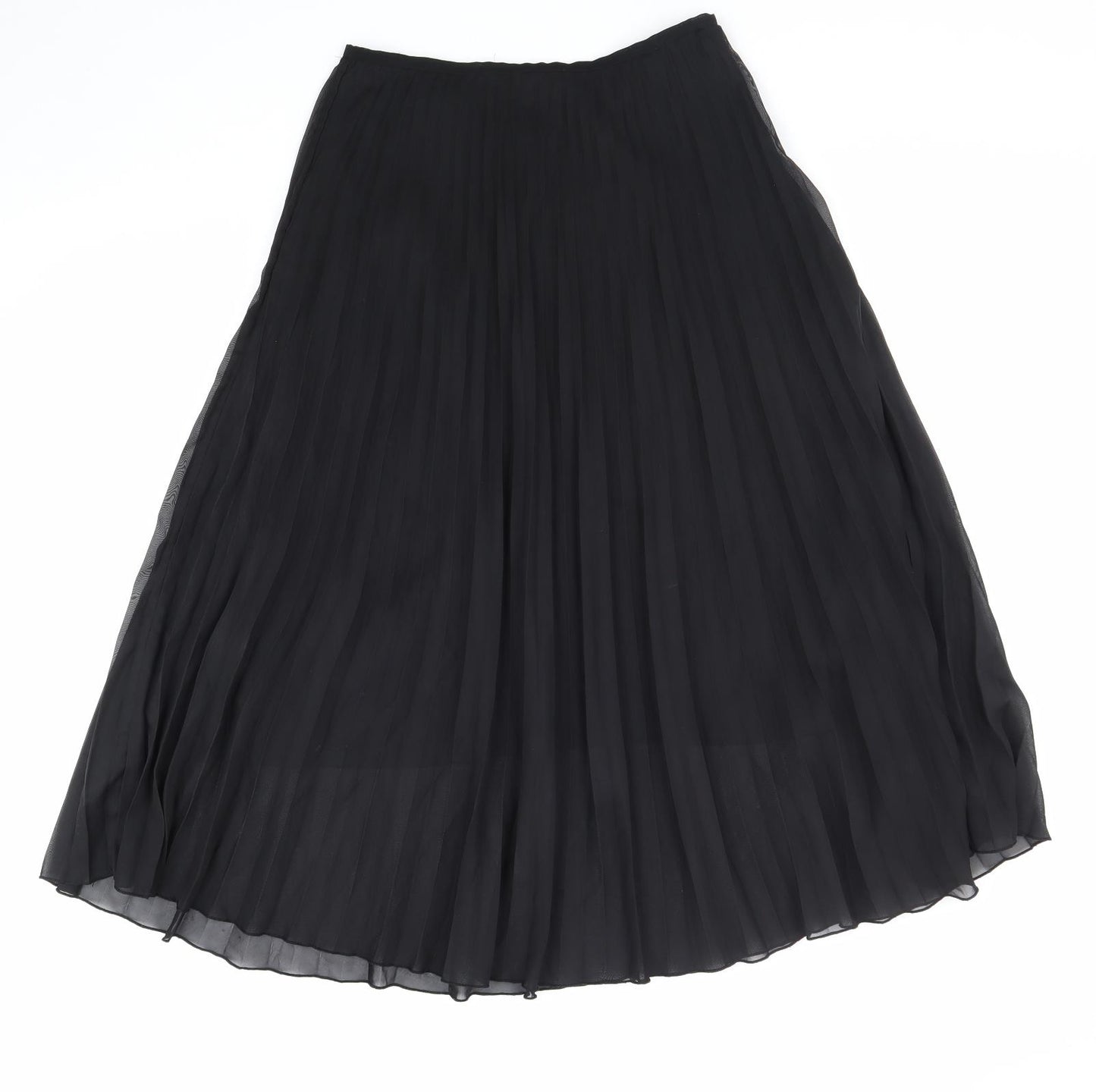 Glamorous Womens Black Polyester Pleated Skirt Size 12 Zip
