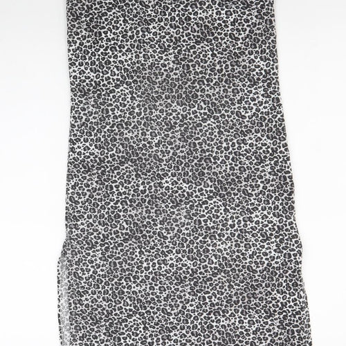 Boohoo Womens Black Animal Print Polyester Slip Dress Size 6 V-Neck Pullover