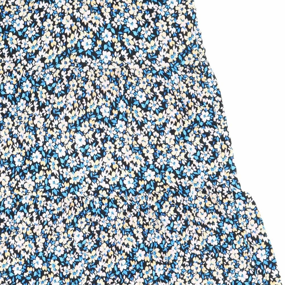 F&F Womens Multicoloured Floral Viscose Tank Dress Size 16 Square Neck Pullover